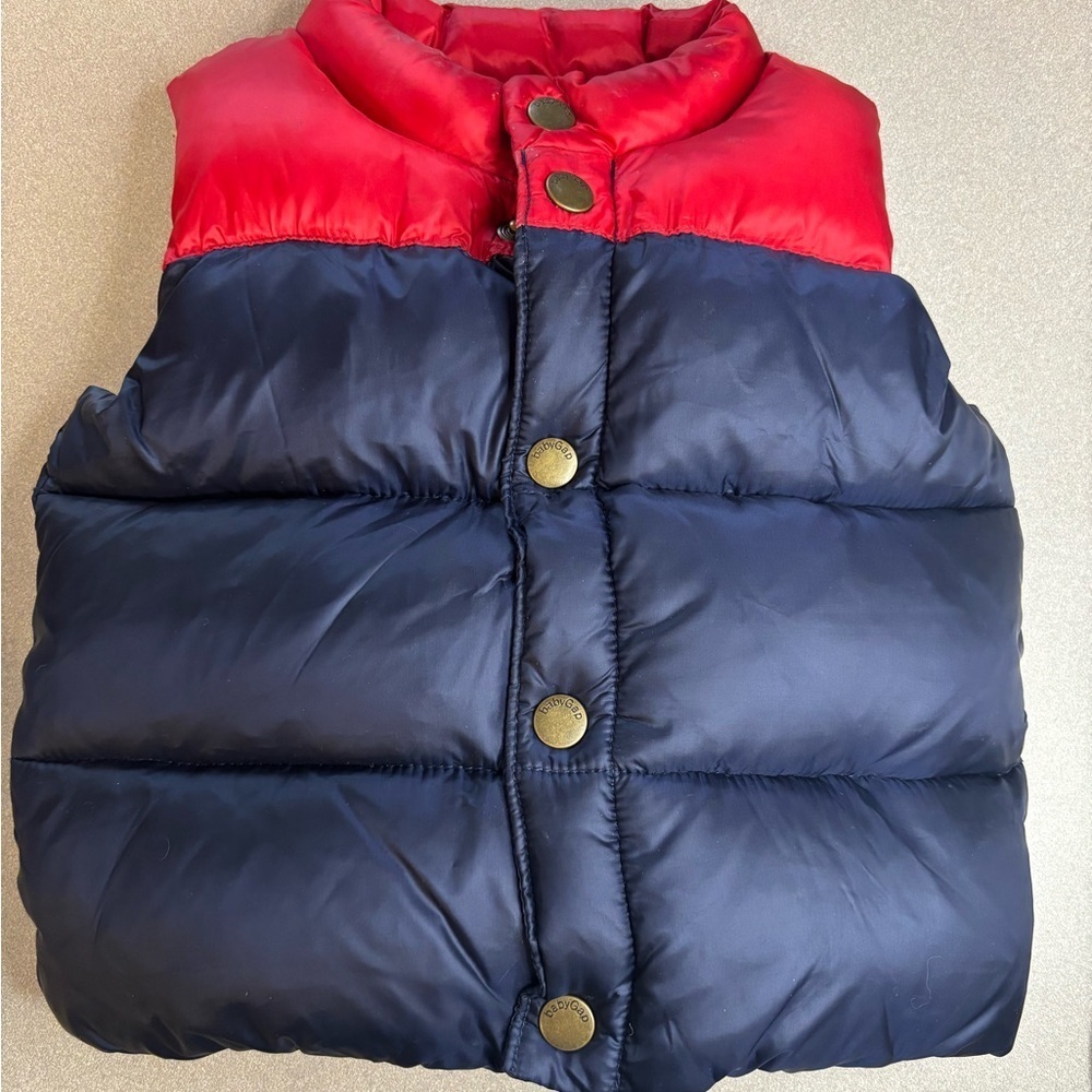 Baby GAP Red and Navy Puffer Vest